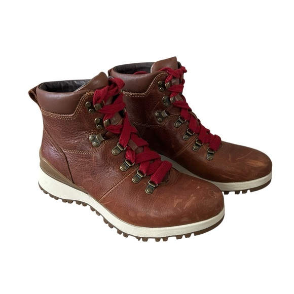 Bionica Women Dalton Red Lace Up Brown Leather Waterproof Hiking Boots Size 7.5 - Picture 4 of 10